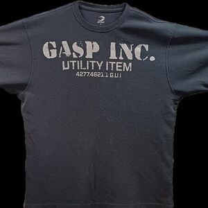 Gasp Mens Iron Thermal Tee. Black Utility Men's Shirt. Size M. OVERSIZED  TEE.